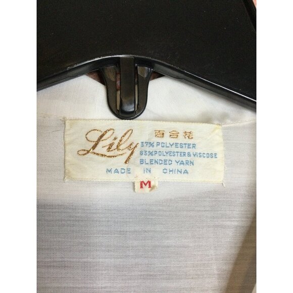 Lily Womens Floral Embroidered White Pullover Top Size M Boho Fairycore - Picture 4 of 10